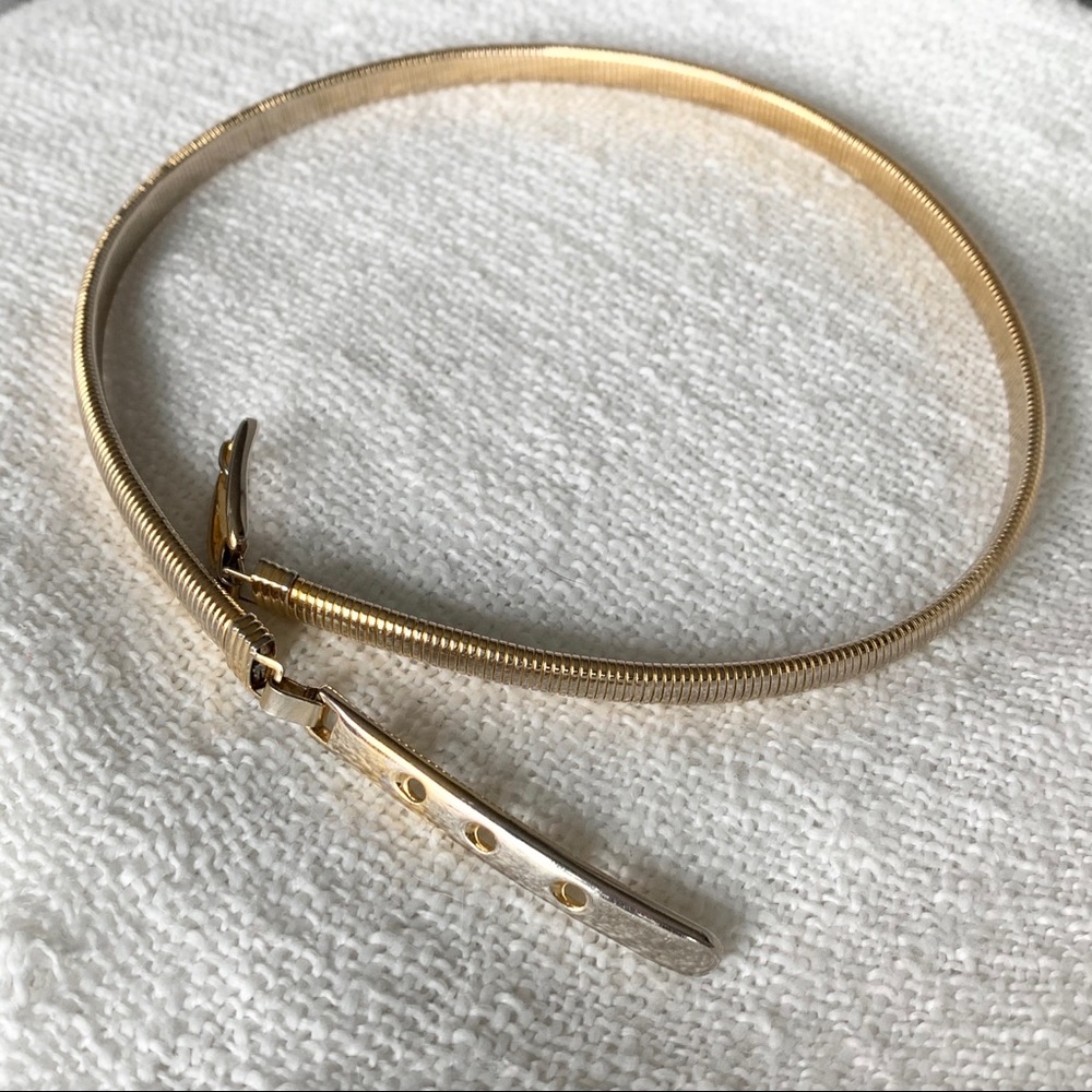 Gold metallic skinny belt